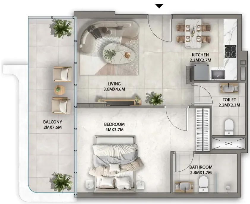 1 bed