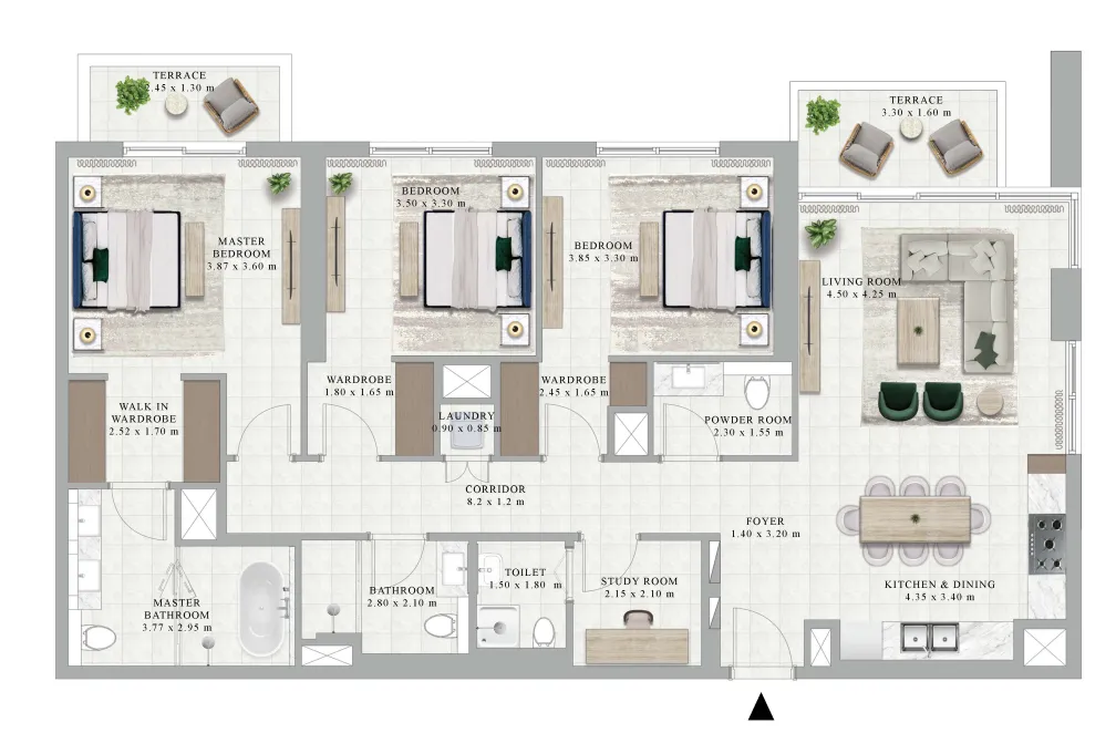 3 bedrooms floor plan