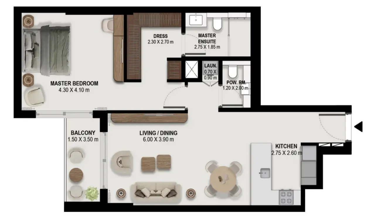 1 bed