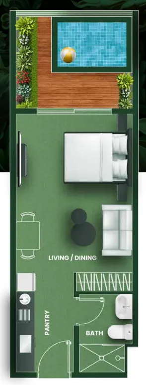 Vincitore Vincitore Aqua Flora Studio floor plan