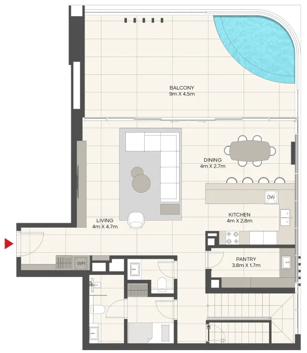 3 bedrooms floor plan