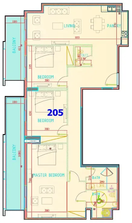3 bedrooms floor plan