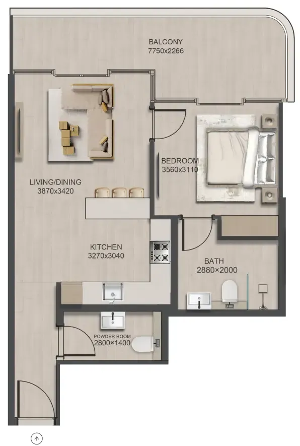 1 bed