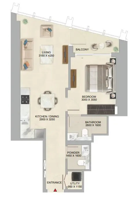 1 bed