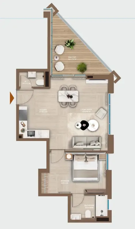 HRE Development Celeste by HRE 1BR floor plan