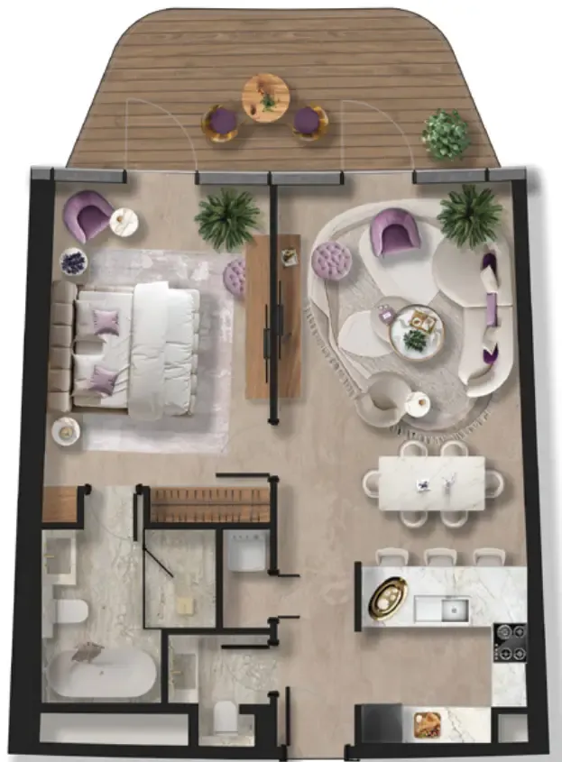 BNW Developments Taj Wellington Mews 1BR floor plan