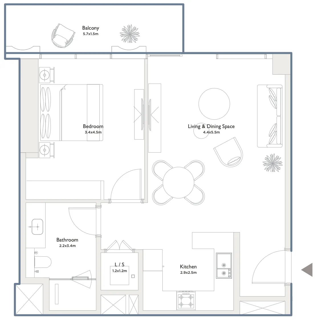 1 bed