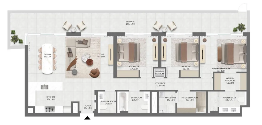 3 bedrooms floor plan
