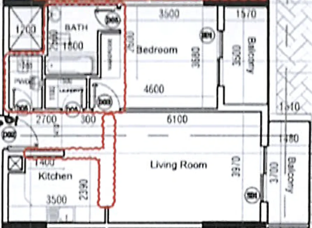 1 bedroom floor plan