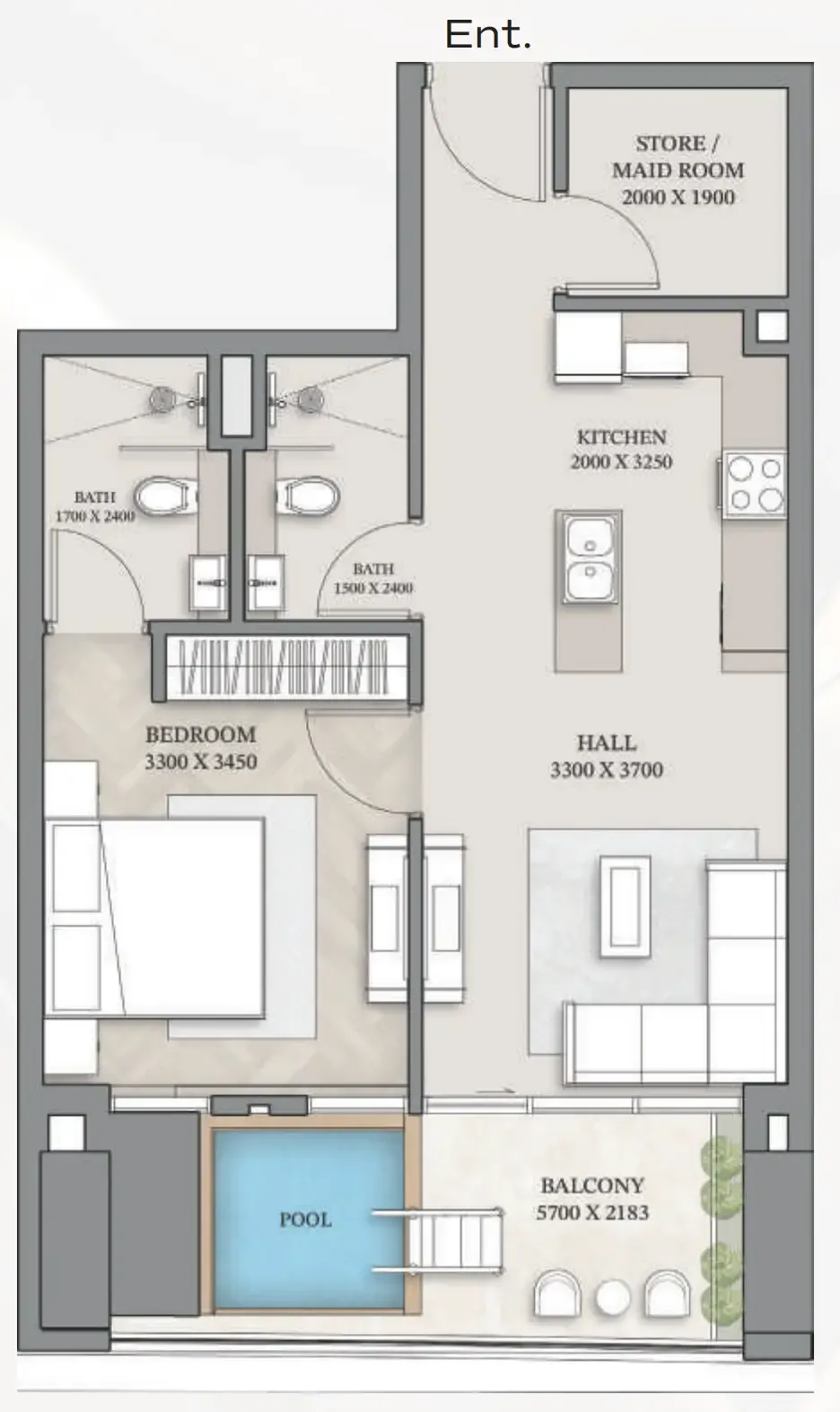 1BR Layout