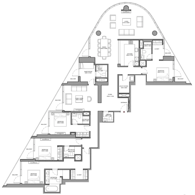 4 bedrooms floor plan
