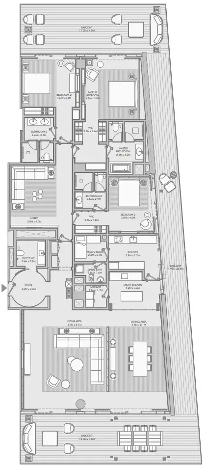 3 bedrooms floor plan