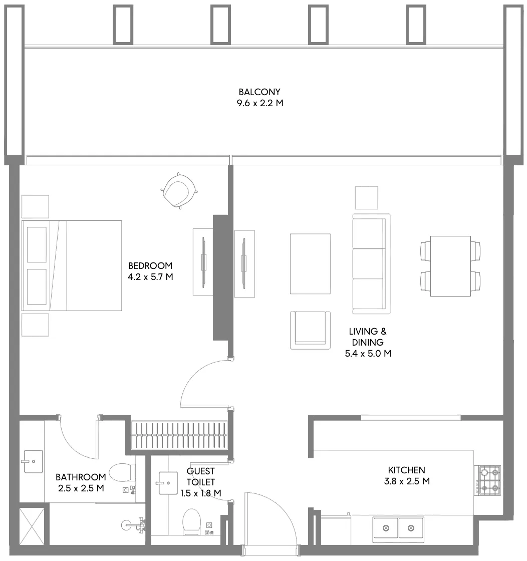 1 bed