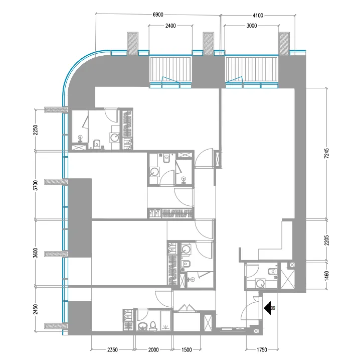 3 bedrooms floor plan