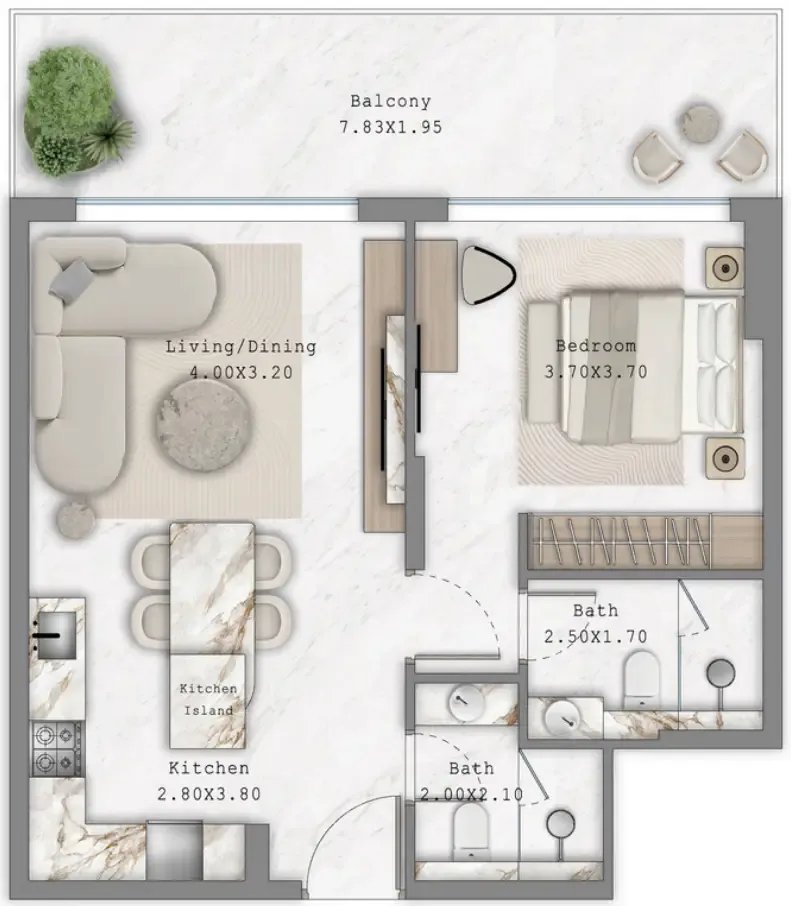 1 bed