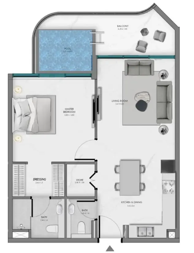 1 bed