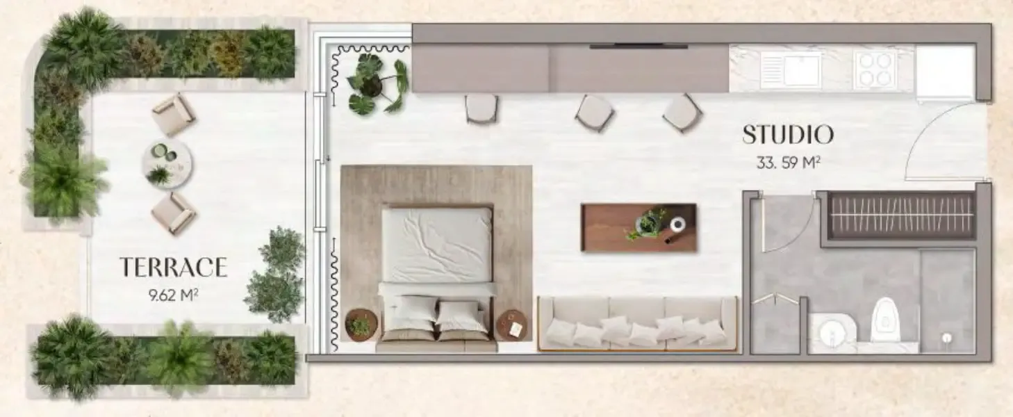 Urban Horizon — Studio floor plan