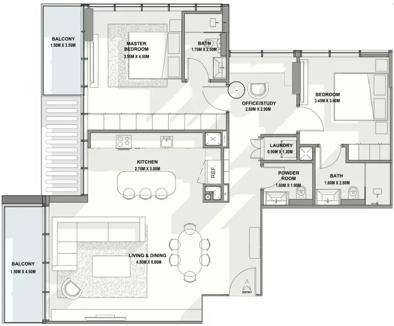 2 bed