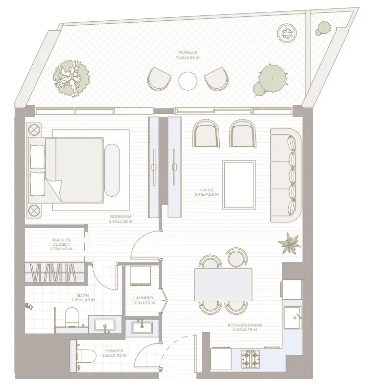 1 bed