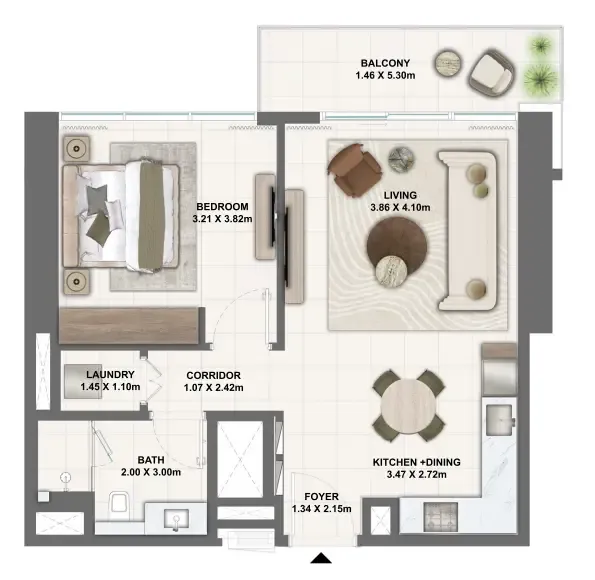 1 bed
