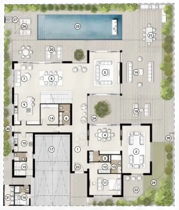 5 bedrooms floor plan