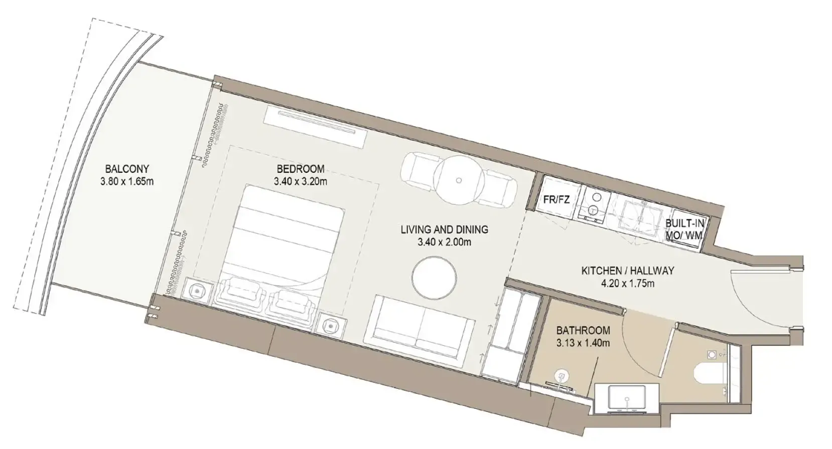 One Development Laguna Residence Studio floor plan