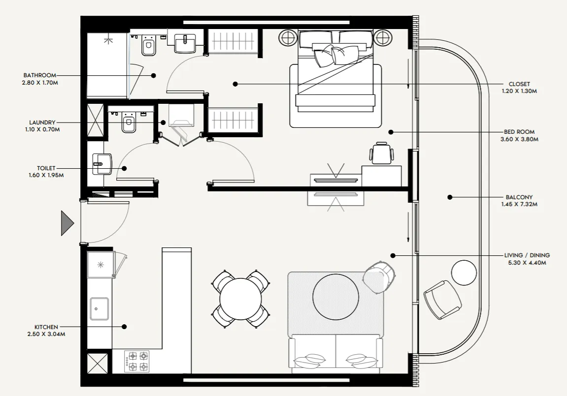 1 bed