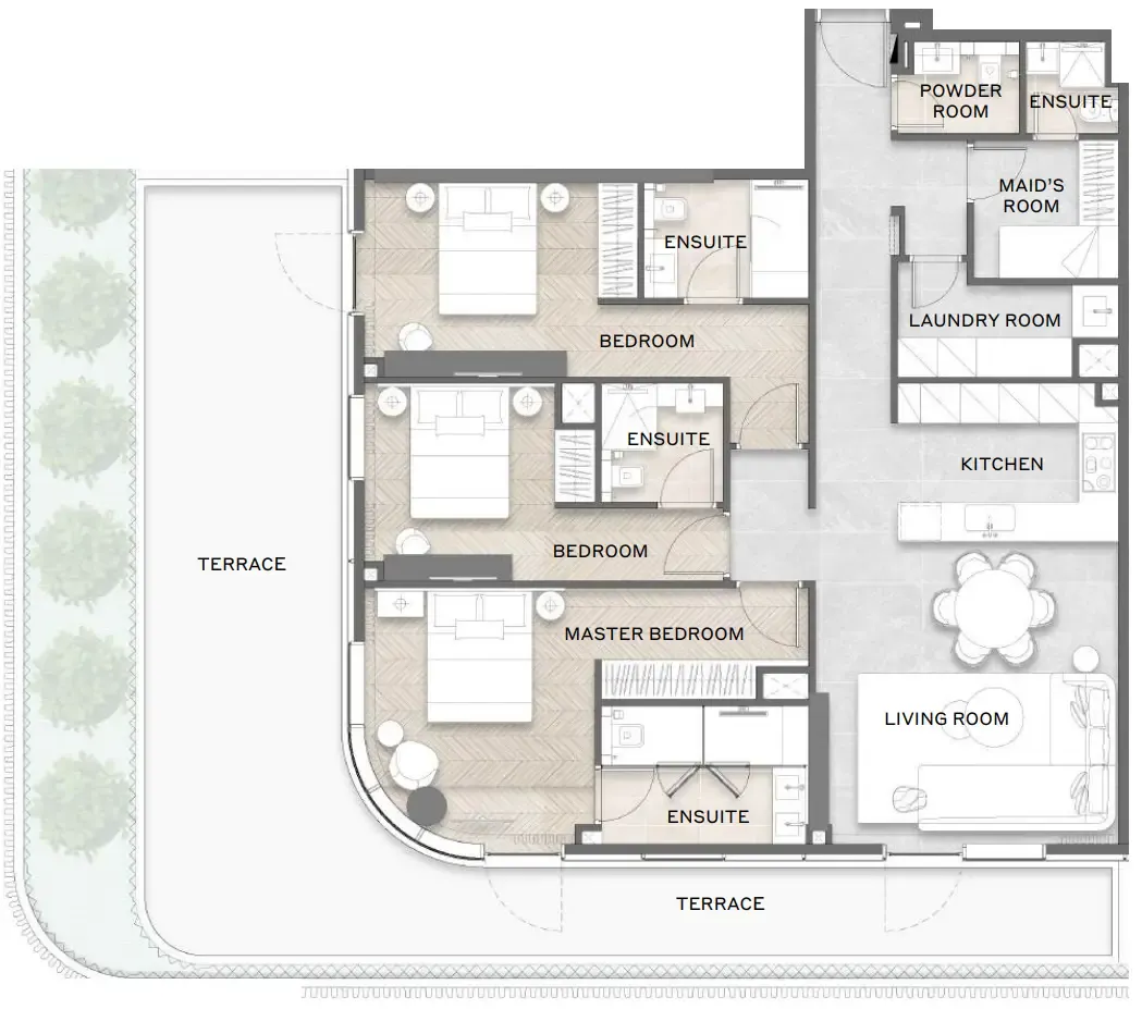 3 bedrooms floor plan