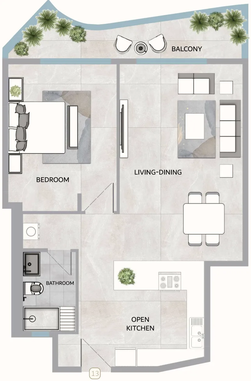 1 bed
