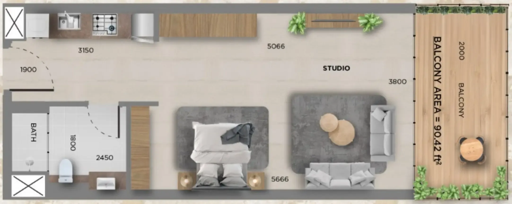 Studio floor plan