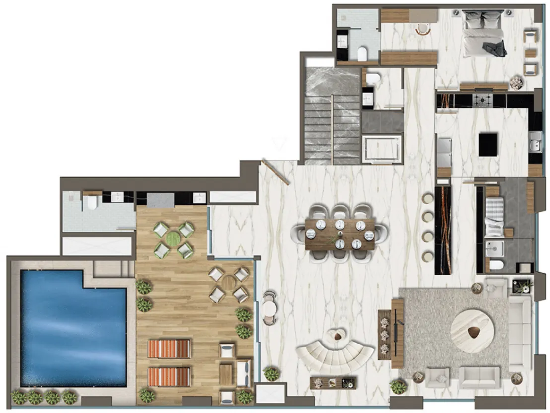 5 bedrooms floor plan