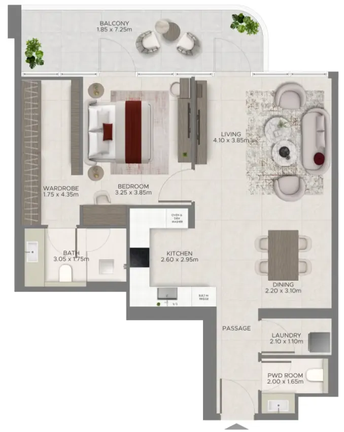1 bed