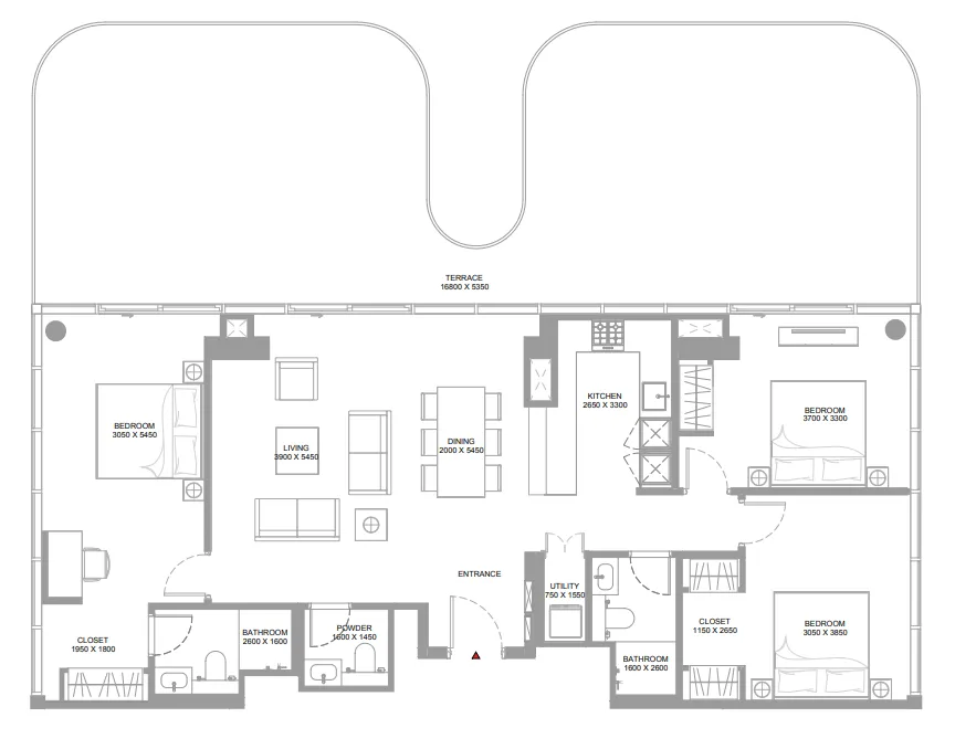 3 bedrooms floor plan