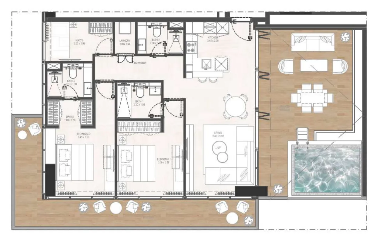 2 bed
