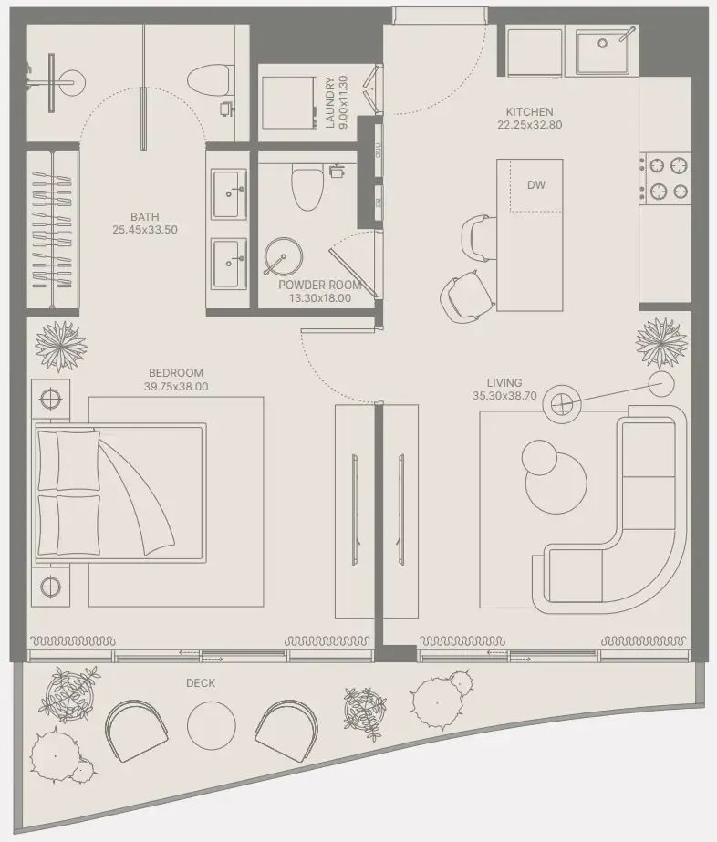 1 bed