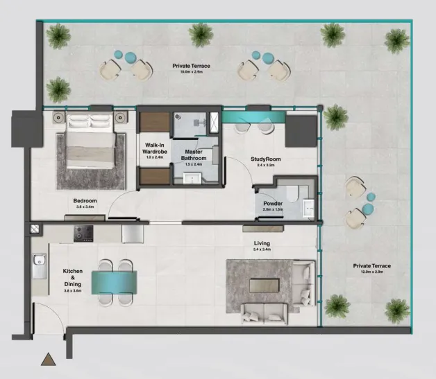 1 bed