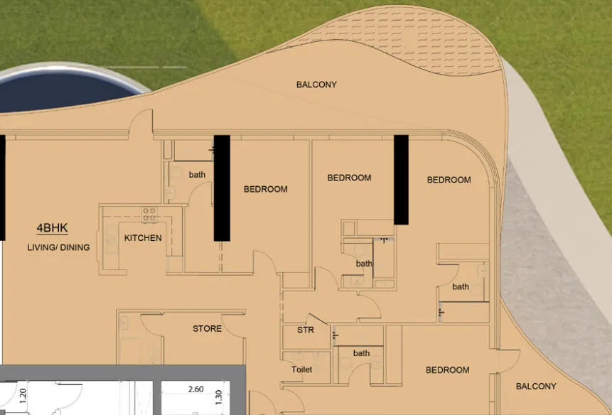 4 bedrooms floor plan