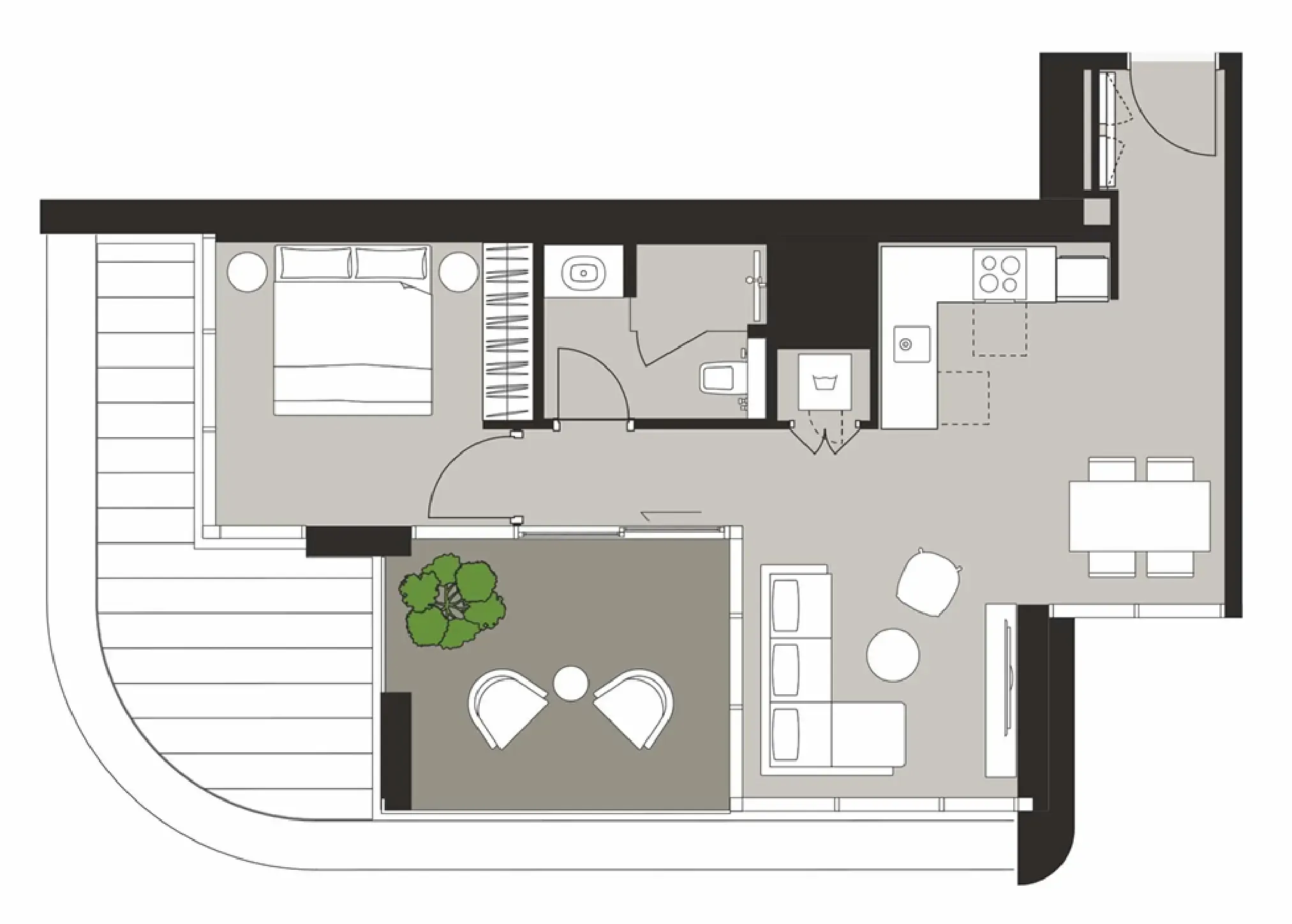 1 bed