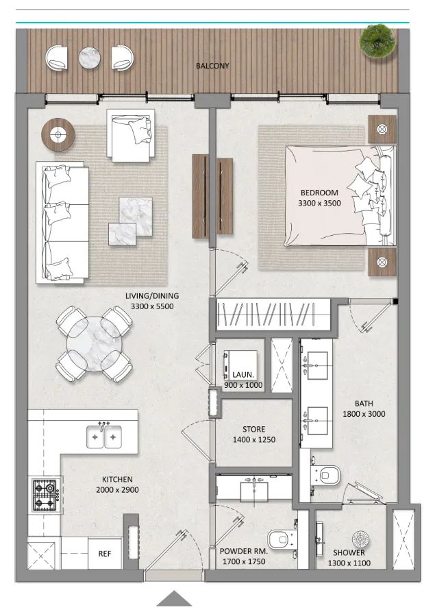 1 bed