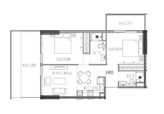 2 bed