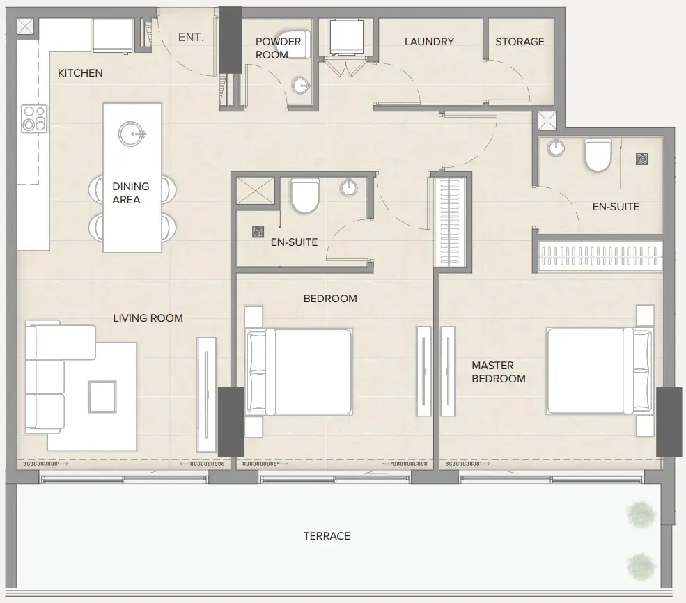 2 bed