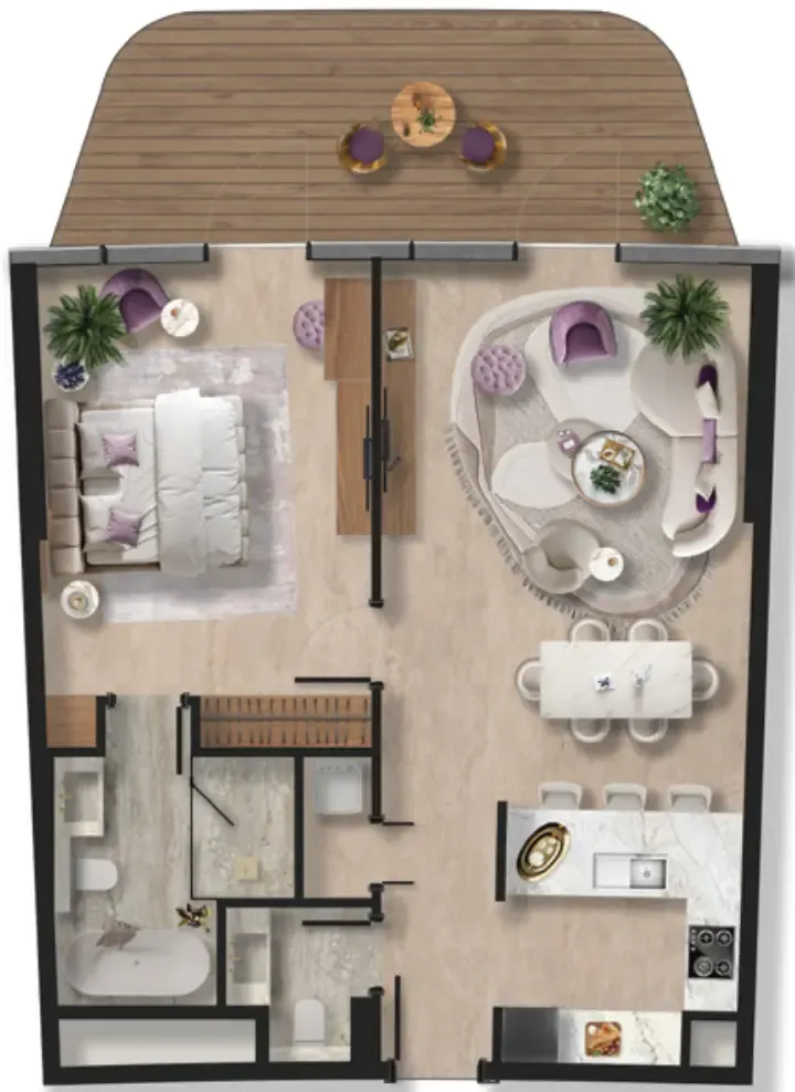BNW Developments Taj Wellington Mews 1BR floor plan