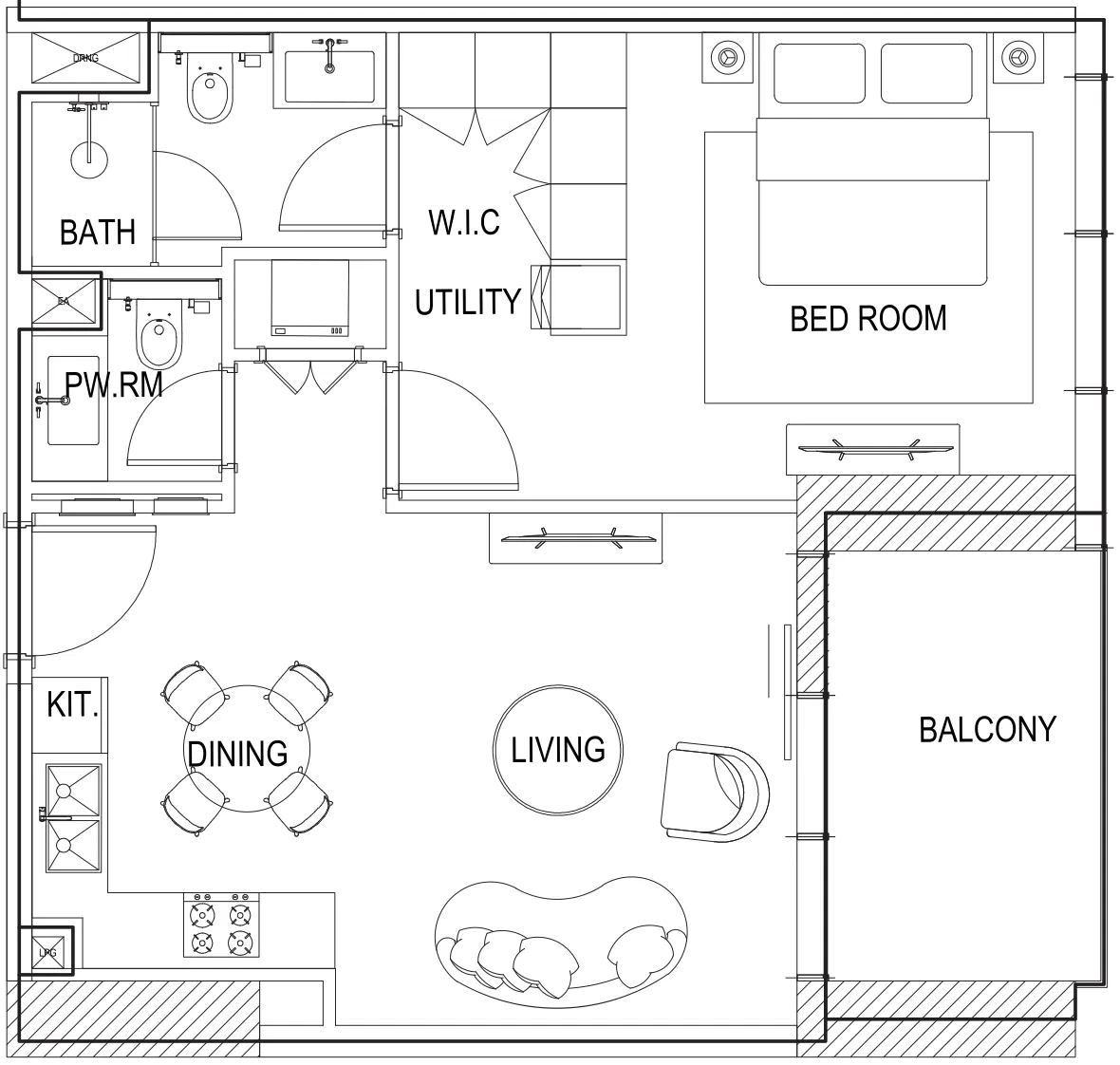 1 bed