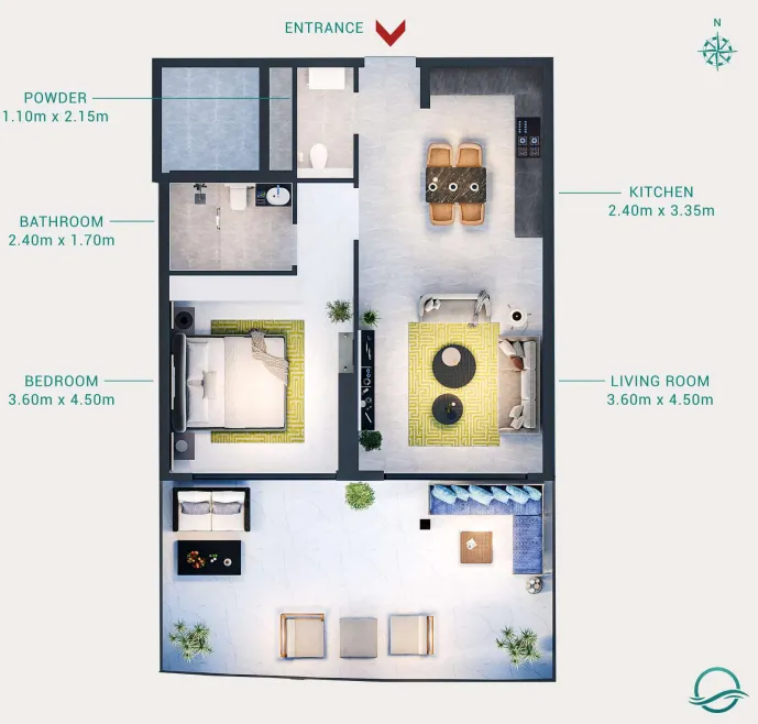 1 bed