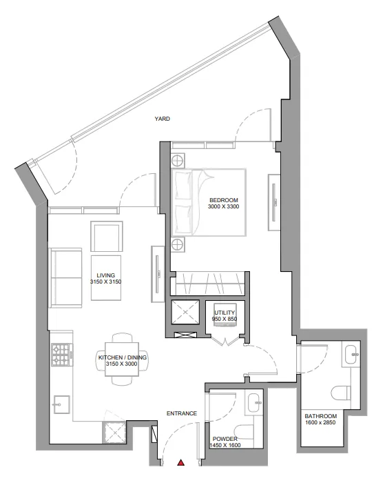 1 bed