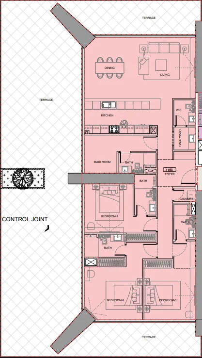 3 bedrooms floor plan