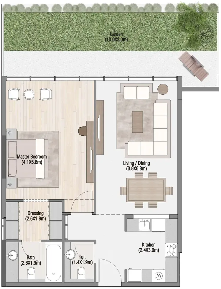 1 bed