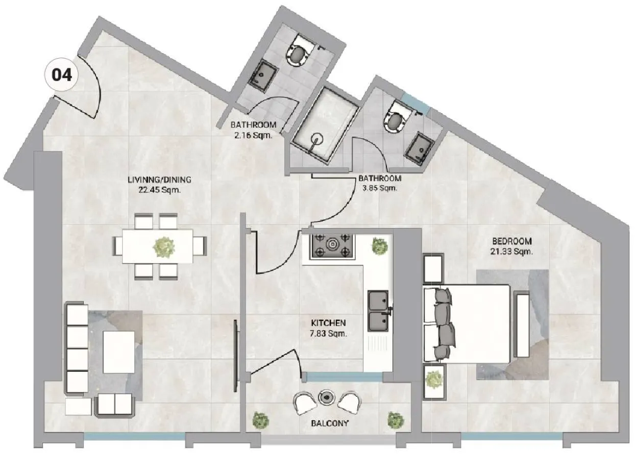 1 bed