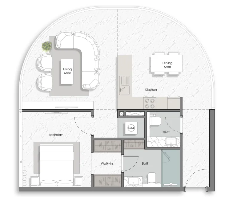 1 bedroom floor plan