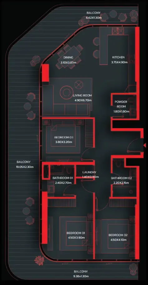 3BR Layout